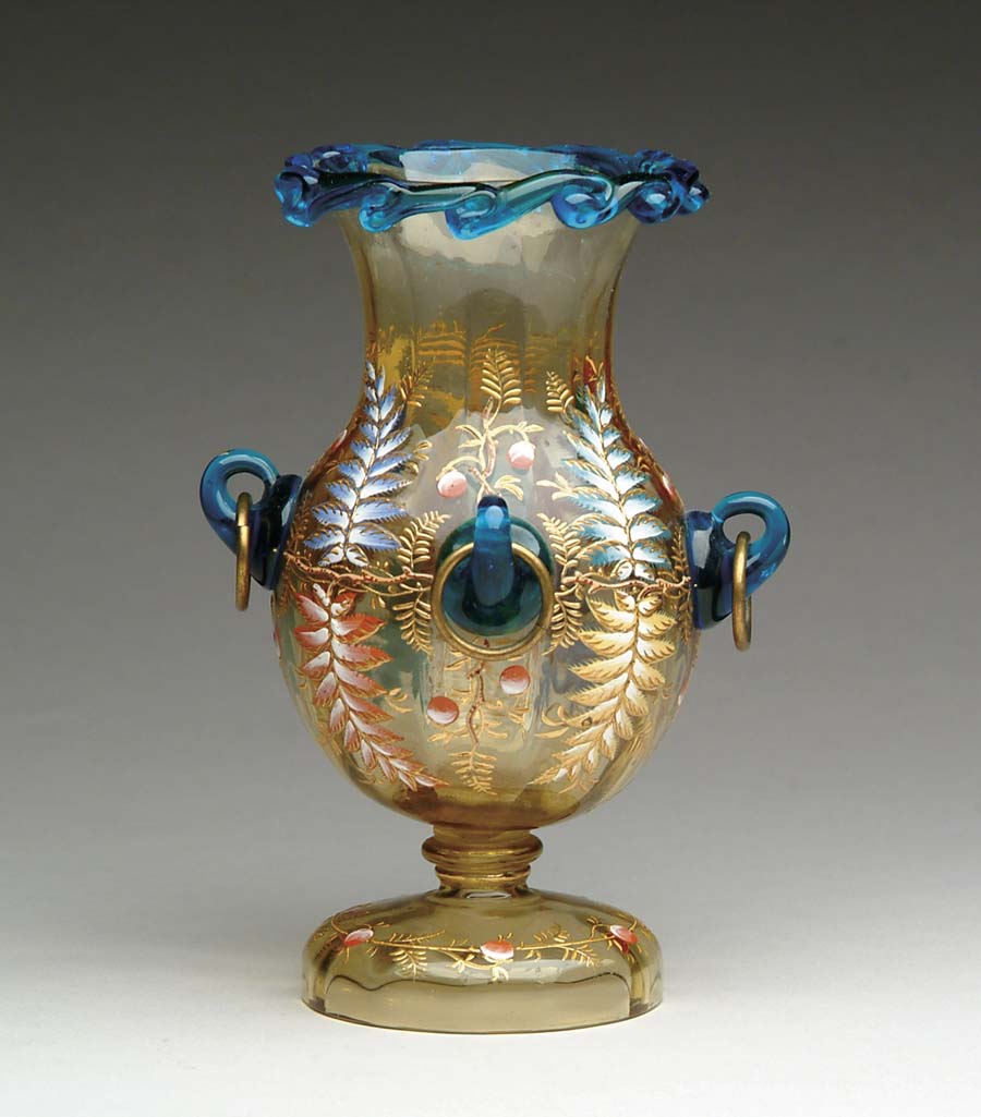 Appraisal: MOSER DECORATED VASE Truly outstanding Moser vase has enamel decoration