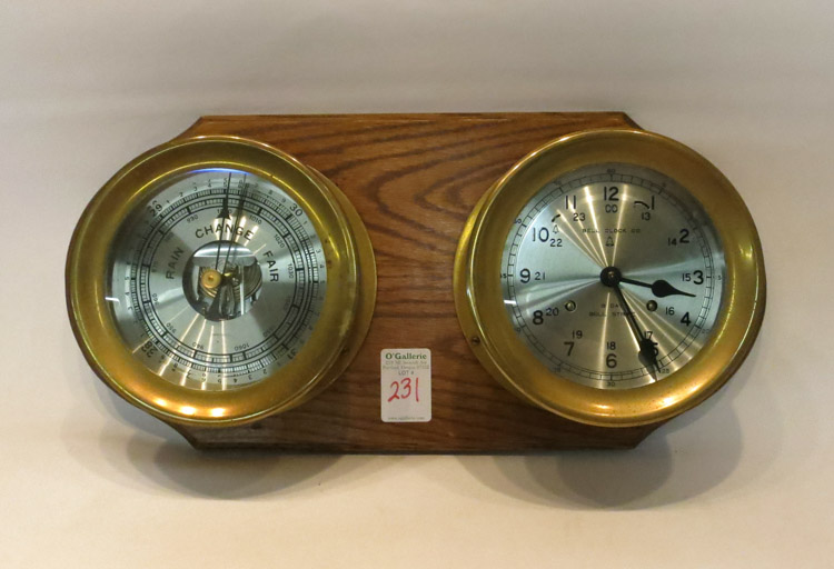 Appraisal: BELL CLOCK COMPANY SHIPS CLOCK AND BAROMETER SET eight day