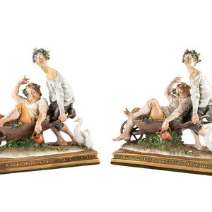 Appraisal: A Pair of Giuseppe Cappe for Capodimonte Figural Groups th