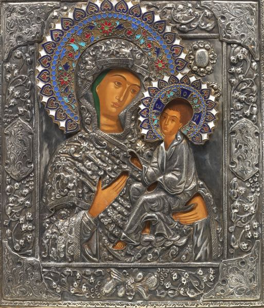 Appraisal: RUSSIAN ICON OF MADONNA AND CHILD x Mother and Child