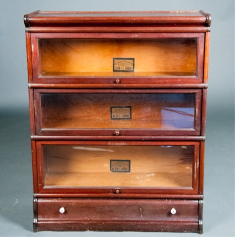 Appraisal: Globe-Wernicke Co Three Tier Barrister Bookcase Mahogany original label still