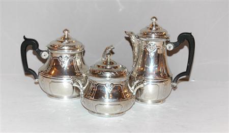 Appraisal: French Silver Three-Piece Coffee Service Estimate -