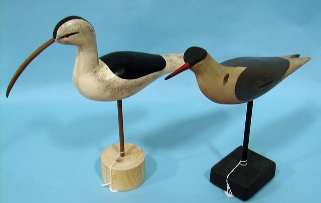 Appraisal: pcs - Tern Curlew stick-ups on wood base