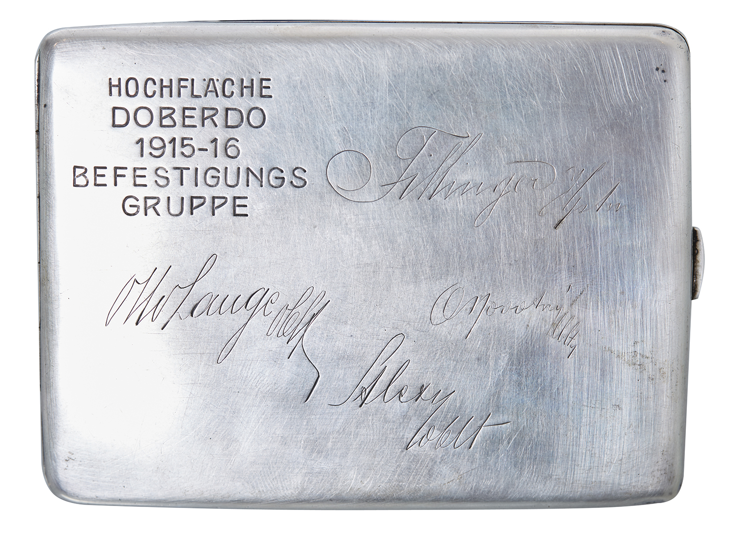 Appraisal: AN INTERESTING AUSTRO-HUNGARIAN TH ARMY SILVER CIGARETTE CASE Engraved with