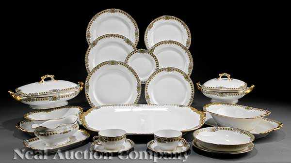 Appraisal: An Extensive Limoges Porcelain Transfer-Printed and Gilt Dinner Service for