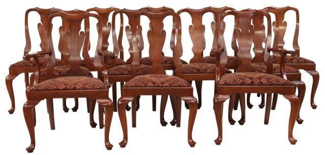 Appraisal: lot of American Queen Anne style black cherry dining chairs