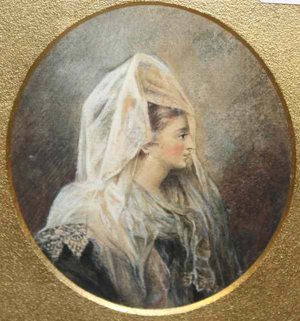 Appraisal: ENGLISH SCHOOL TH CENTURY Portrait of a lady wearing white