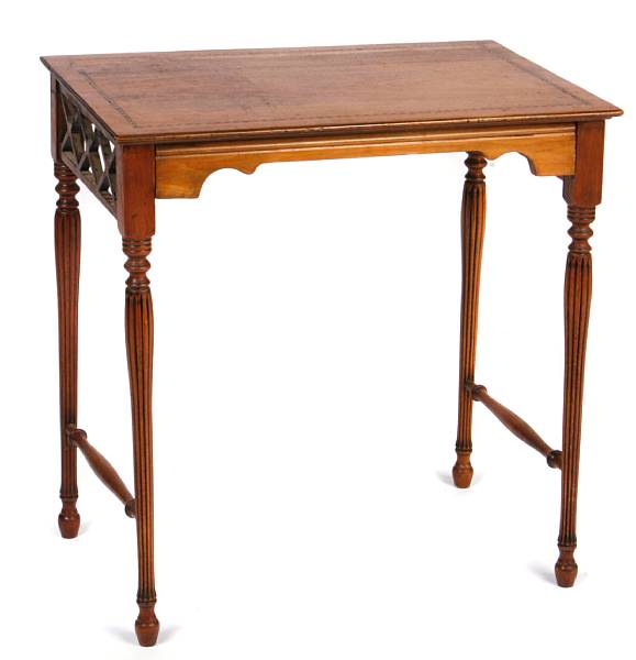 Appraisal: A Sheraton style inlaid side table together with two other