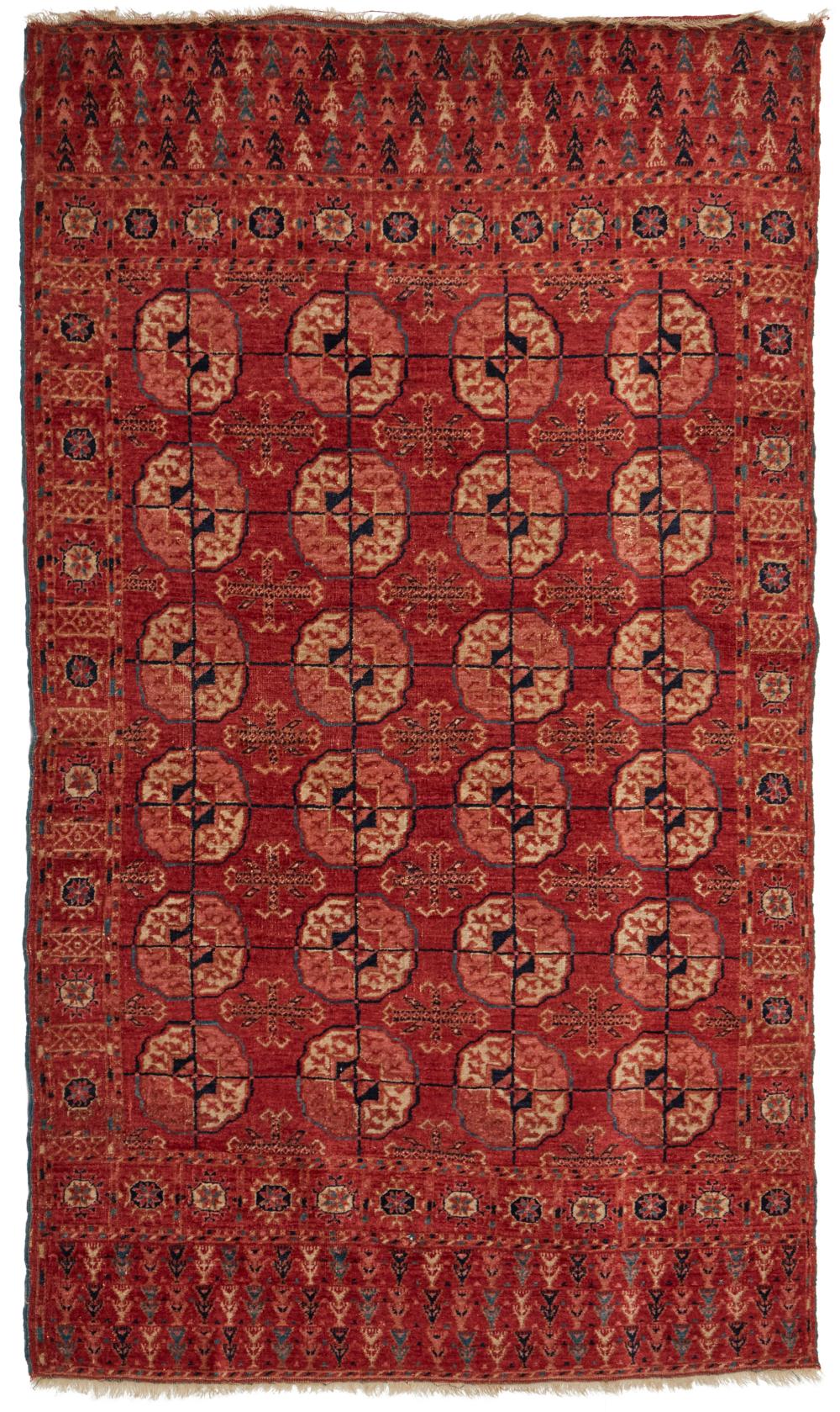 Appraisal: A Tekke Bokhara area rug First-quarter th Century Wool on