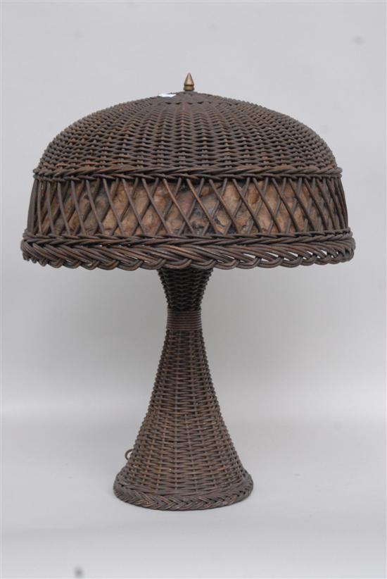 Appraisal: WICKER LAMP Property from the home of Westport Ct artist