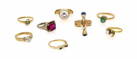 Appraisal: A Collection of Gold Rings consisting of a karat yellow