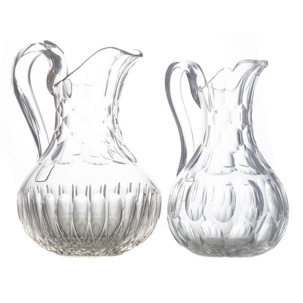 Appraisal: Two American cut glass pitchers late th century cut and