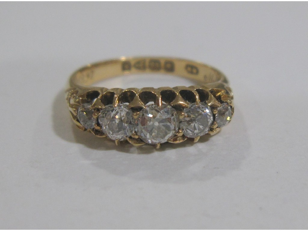 Appraisal: Victorian ct gold old cut diamond five stone ring