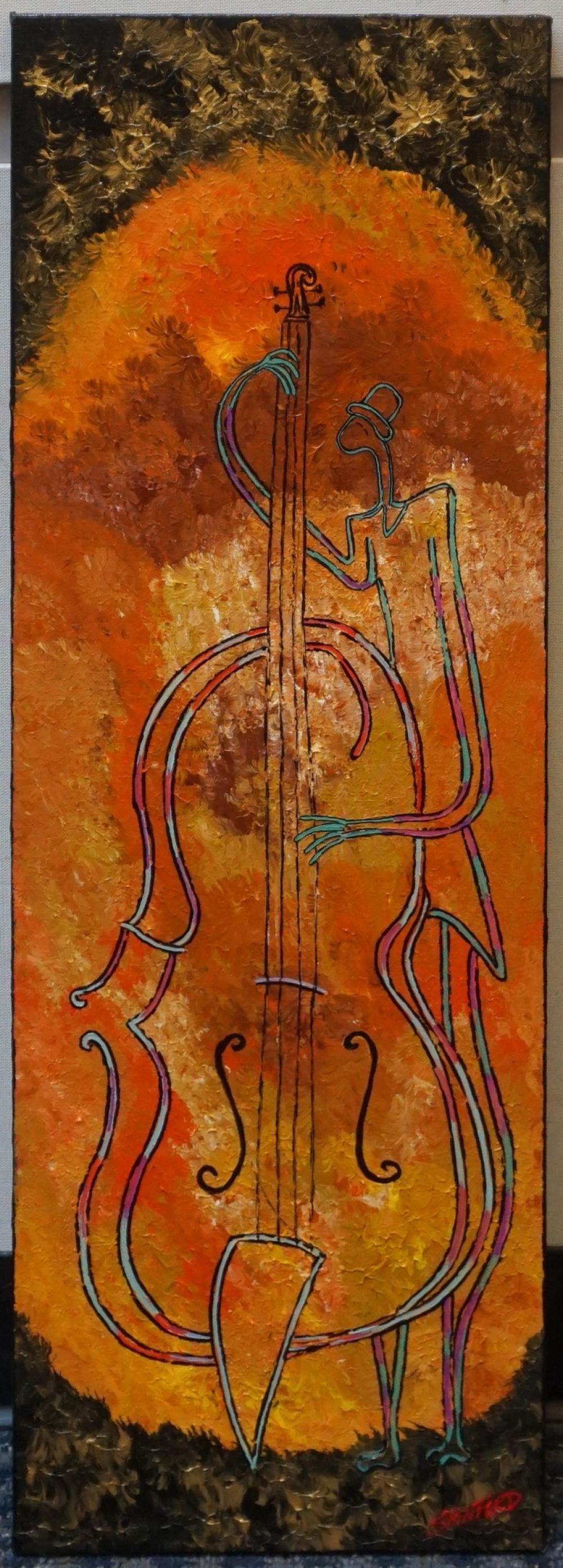 Appraisal: AMERICAN SCHOOL TH CENTURY ABSTRACT BASSIST OIL ON CANVAS SIGNED