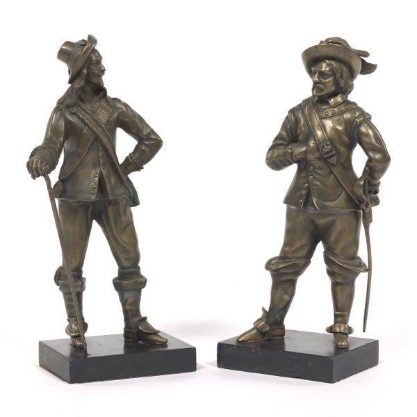 Appraisal: BRONZE SCULPTURES OF KING CHARLES I OF ENGLAND AND OLIVER