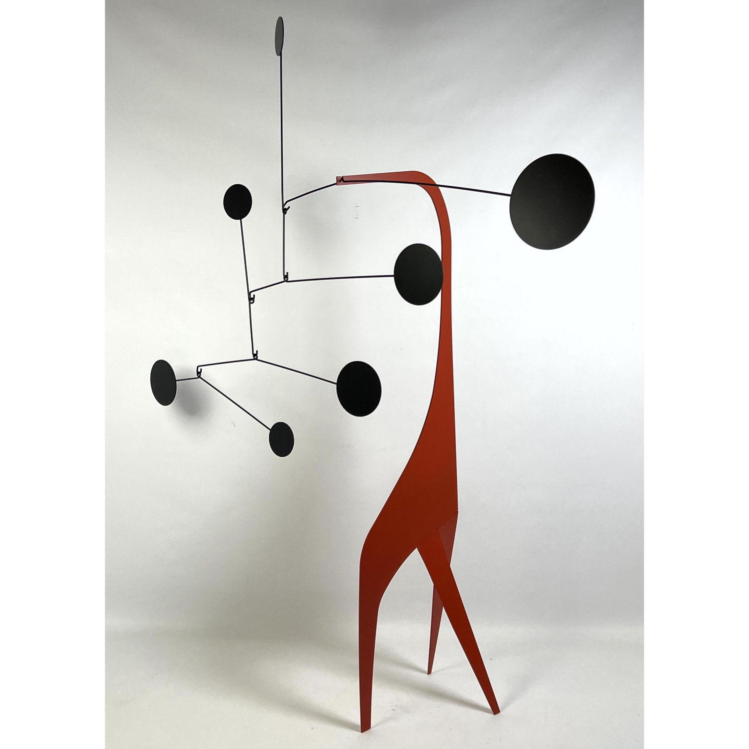 Appraisal: Large Table Top Mobile Kinetic Sculpture Red and Black Metal