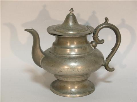 Appraisal: JOSHUA B GRAVES PEWTER TEAPOT Middletown Ct circa