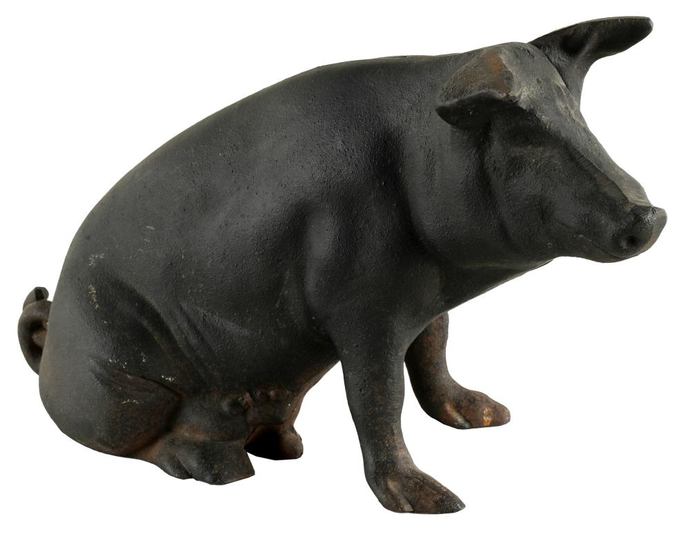 Appraisal: CAST IRON PIGGY BANKCondition with light oxidation inches deep inches