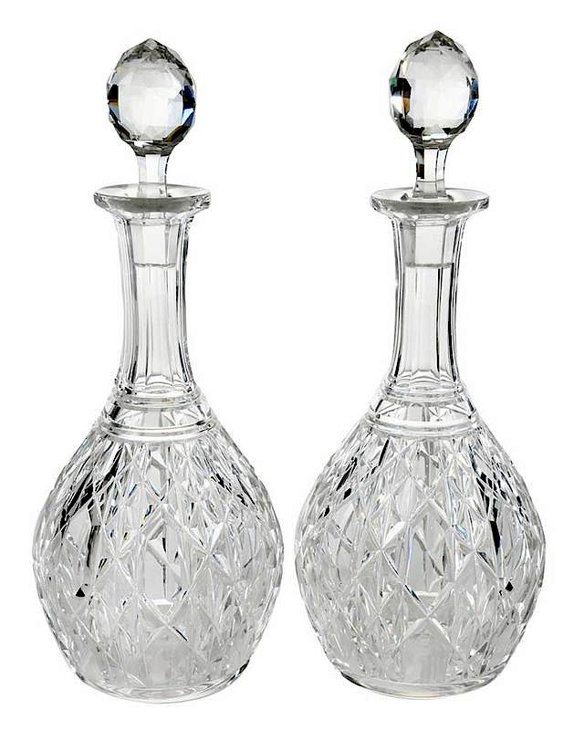 Appraisal: Pair Baccarat Cut Glass Decanters French th st century each