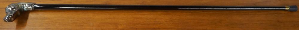 Appraisal: Sterling Silver Handle and Ebonized Wood Dog' Cane L in