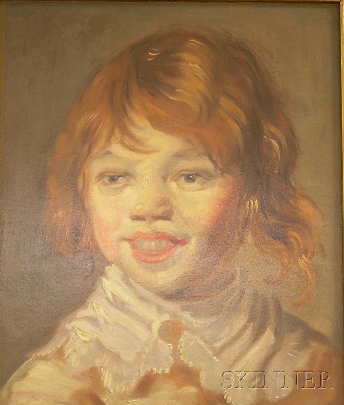 Appraisal: Framed Oil on Panel Portrait of a Laughing Child by