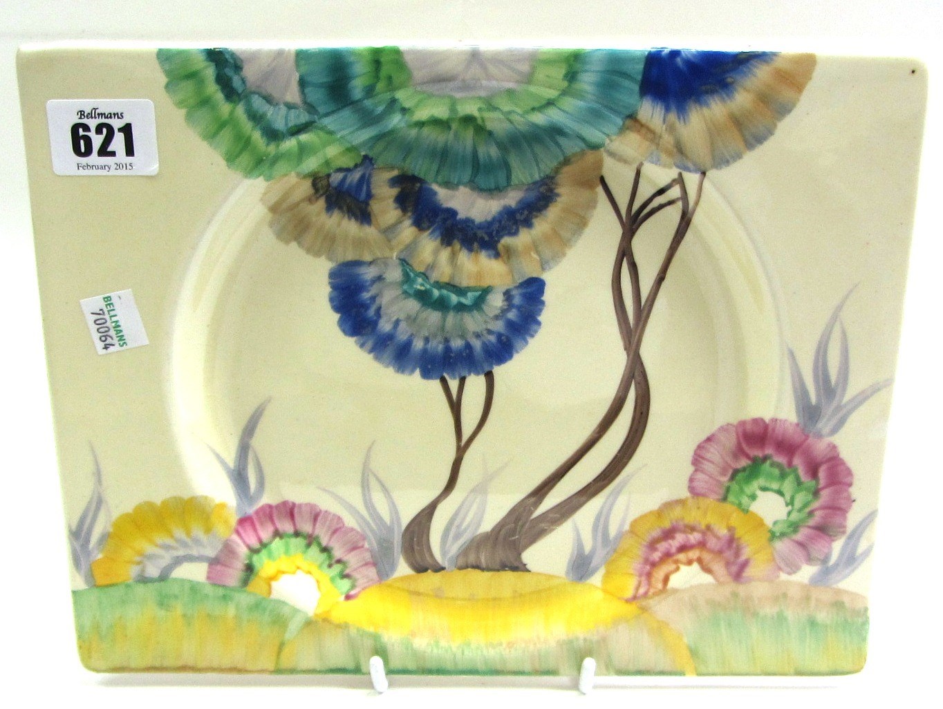 Appraisal: A Clarice Cliff Biarritz plate circa painted with the Viscaria'