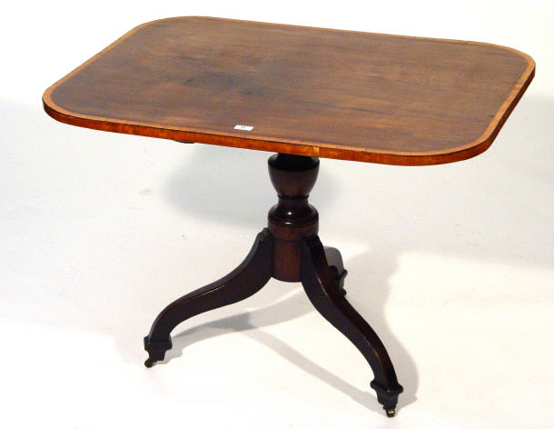 Appraisal: Victorian mahogany breakfast table the top with satinwood banded and