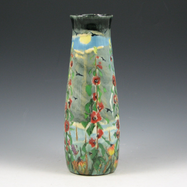 Appraisal: nding Tim Eberhardt tapered vase with the sun breaking through