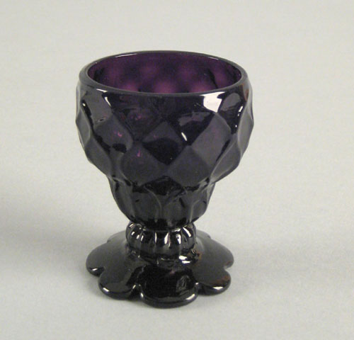 Appraisal: Large amethyst Stiegel type blown glass master salt early th