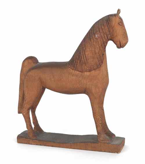 Appraisal: Folk art carved wooden horse figure late th early th