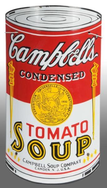 Appraisal: Porcelain Campbell's Tomato Soup Curved Sign Description Circa s to