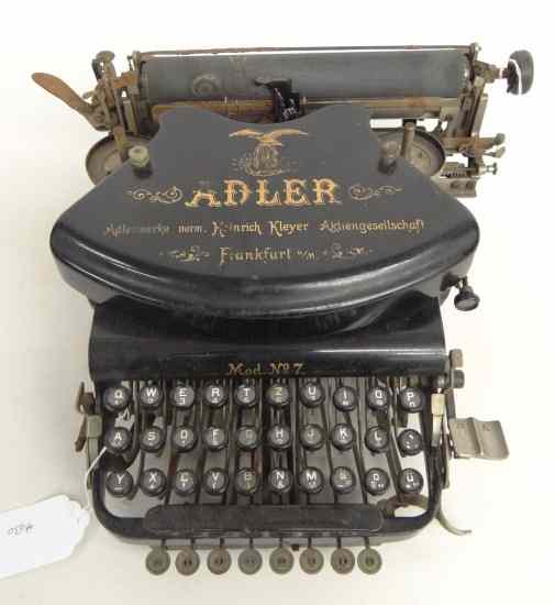 Appraisal: Early ''Adler Frankfurt'' typewriter