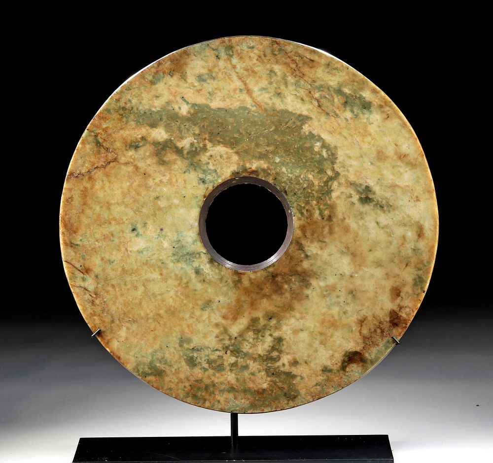 Appraisal: Chinese Neolithic Liangzhu Nephrite Jade Bi Disc East Asia China