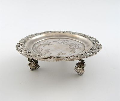 Appraisal: A late th century Chinese silver tazza maker's mark of