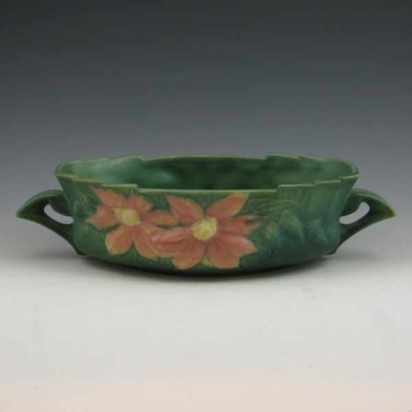 Appraisal: Roseville Clematis bowl in green Marked Roseville USA - ''