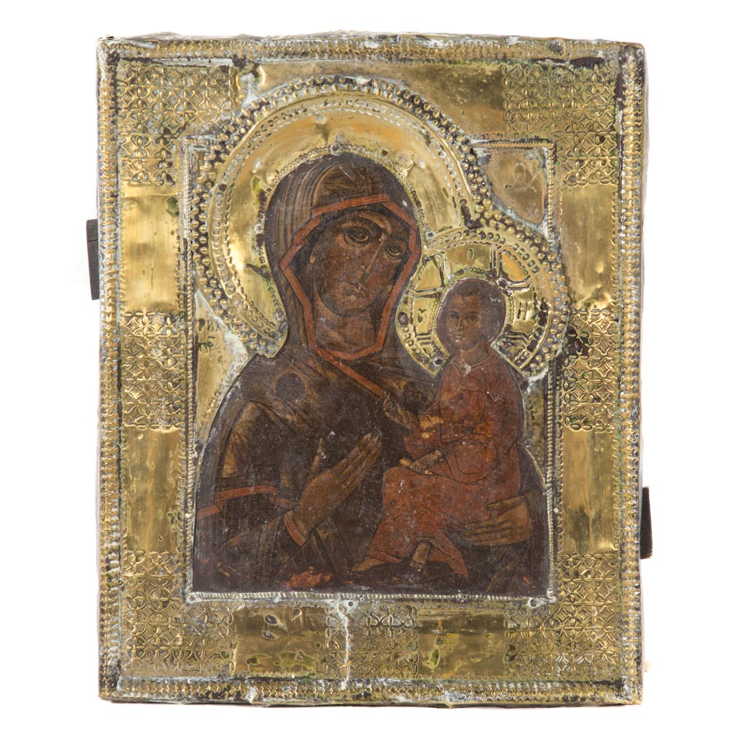 Appraisal: th c Russian Icon of the Virgin and Child Egg