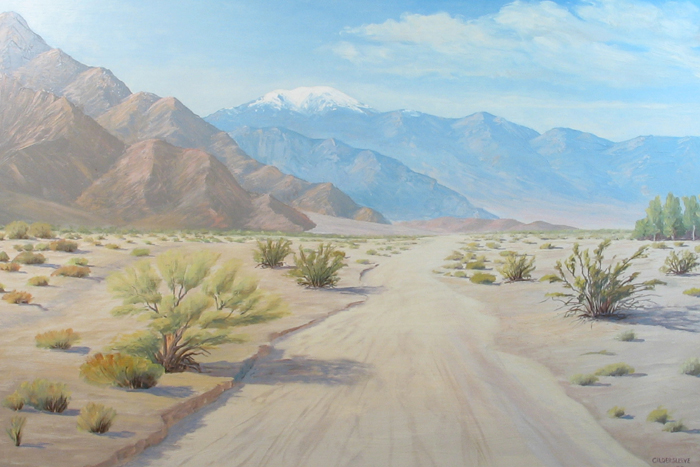 Appraisal: ROBERT GILDERSLEEVE Phoenix Arizona b Oil on panel Desert landscape