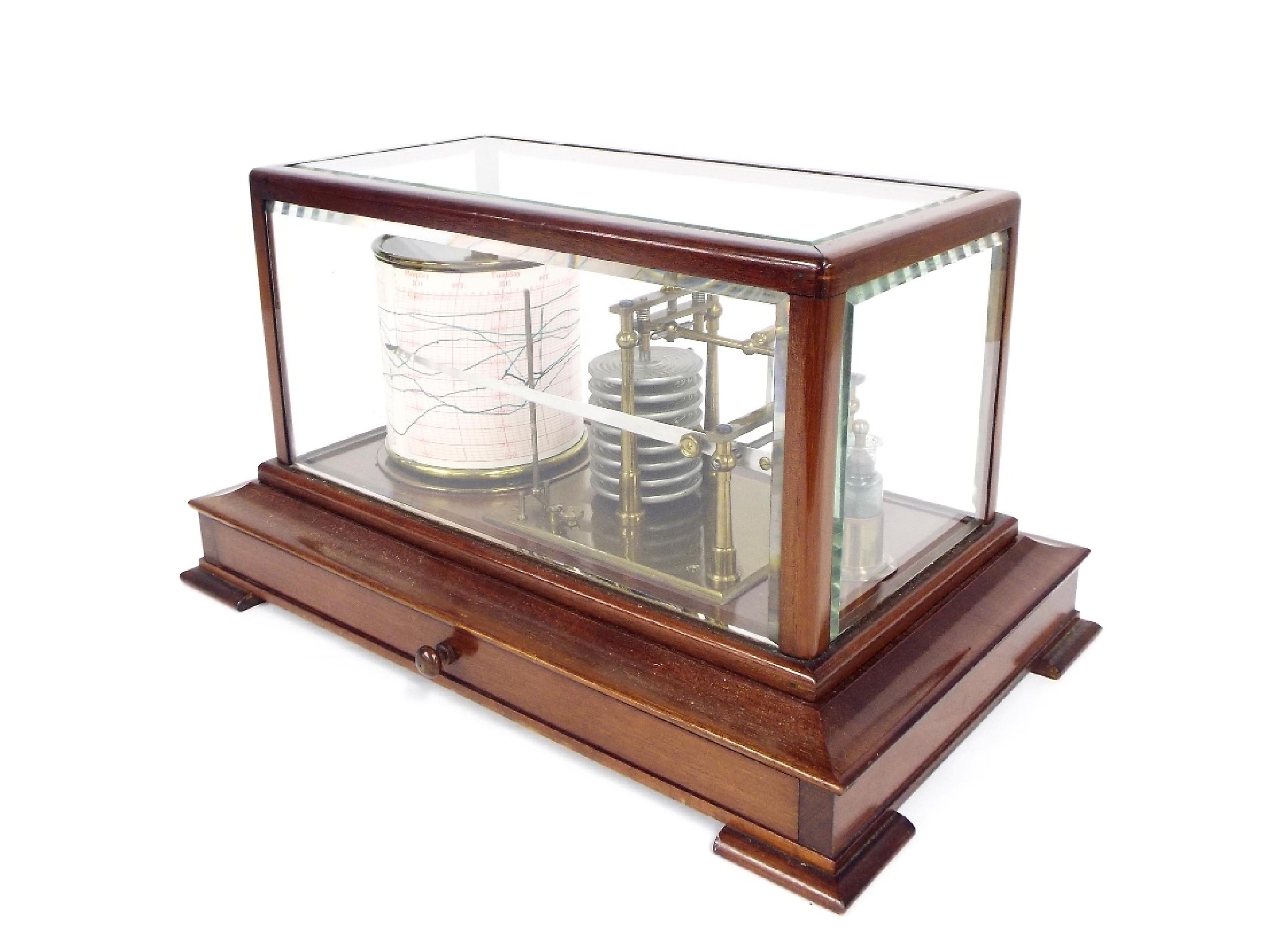 Appraisal: Good mahogany cased barograph the bed plate signed Ross London