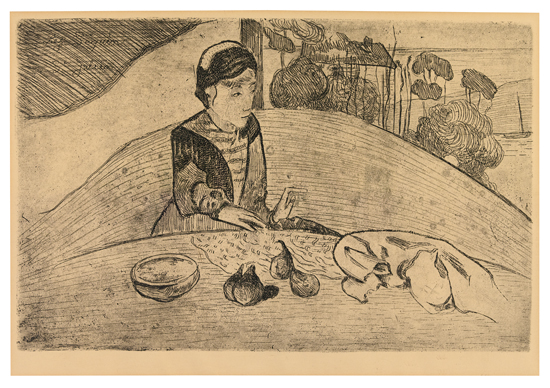 Appraisal: PAUL GAUGUIN La Femme aux Figues Etching on cream laid