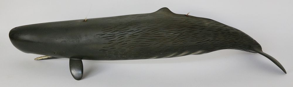 Appraisal: Carved and Painted Sperm Whale by Peter Thompson Carved and