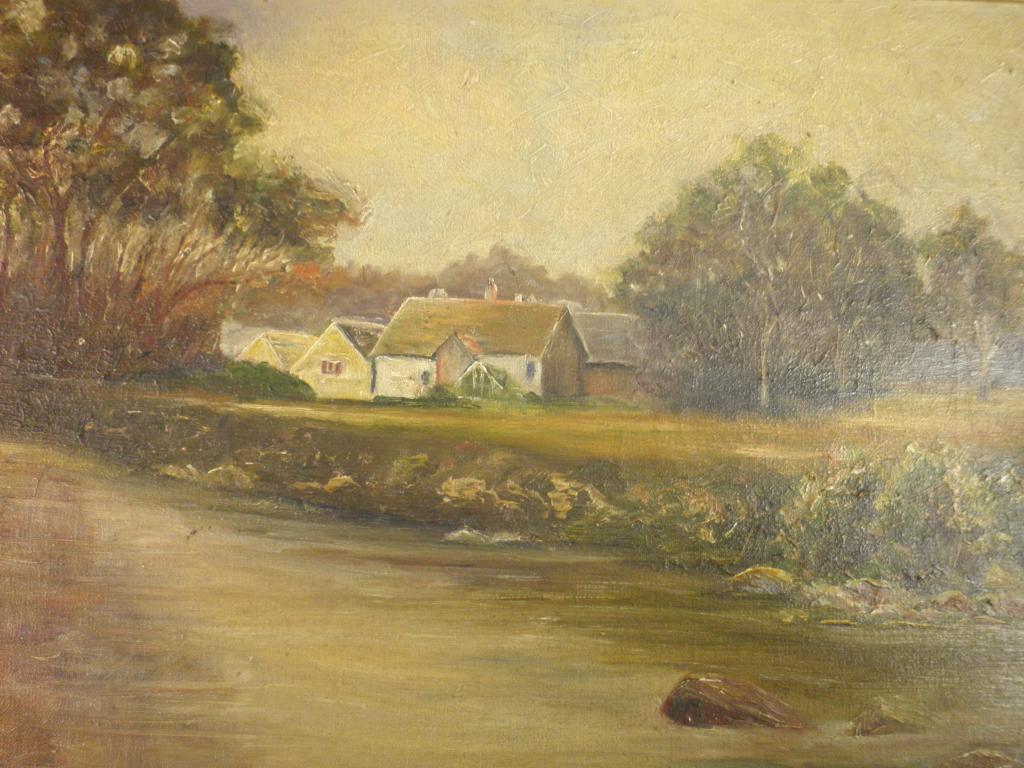 Appraisal: M Brown th thC River landscapeoil on canvassigned cm x