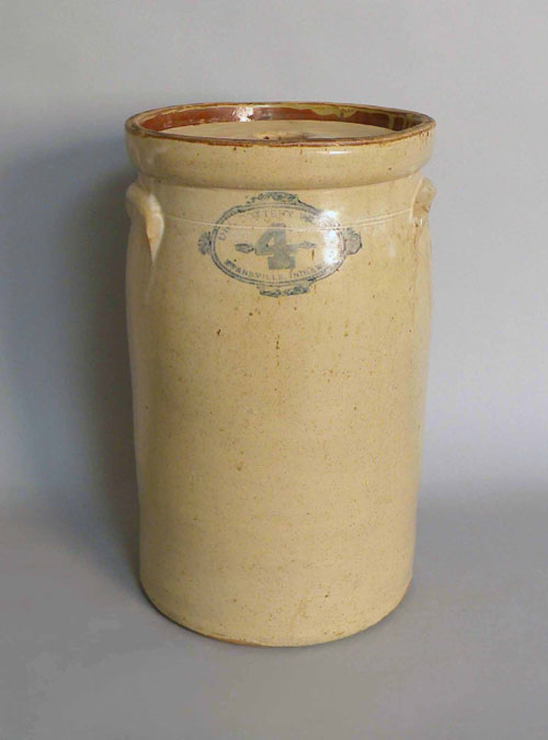 Appraisal: Stoneware butter churn signed Evansville Indiana h