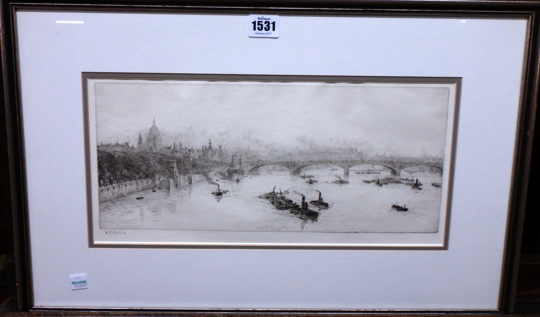 Appraisal: William Lionel Wyllie - View of St Pauls etching with