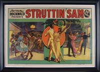 Appraisal: STRUTTIN SAM MINSTREL SHOW POSTER Early -sheet stone lithograph for