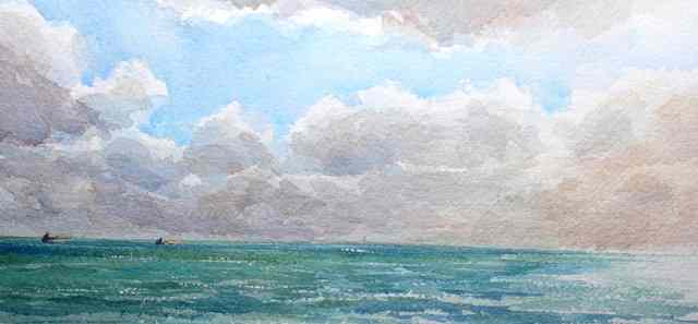 Appraisal: Douglas Kirsop b Seascape with sailing vessels on the horizon