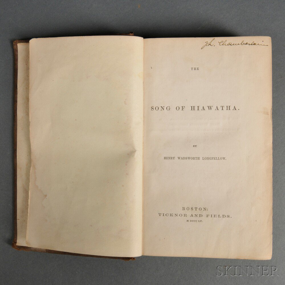 Appraisal: Joshua Lawrence Chamberlain Signed Copy of The Song of Hiawatha