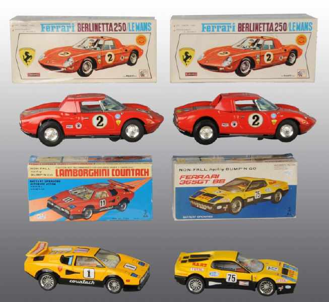 Appraisal: Lot of Tin Race Car Toys Description Japanese Working Includes