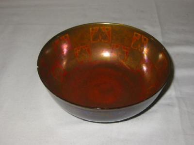 Appraisal: A ROYAL LANCASTRIAN LUSTRE BOWL of circular form the red