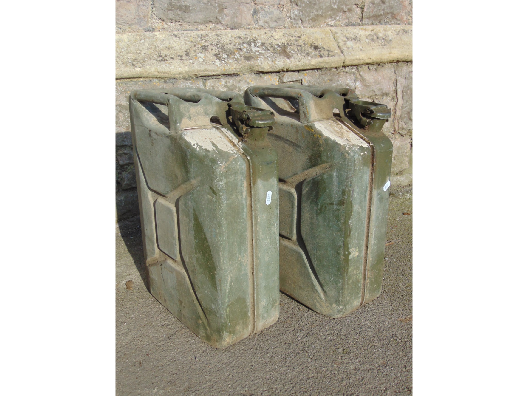 Appraisal: A large pair of th century fuel cans possibly from