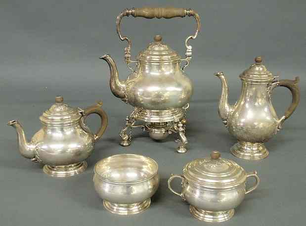 Appraisal: Fine English sterling silver tea service by Peter Guille Ltd